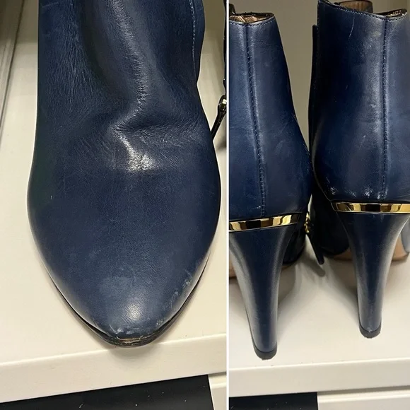 Chloe Beckie Blue Ankle Boots - Picture 4 of 5